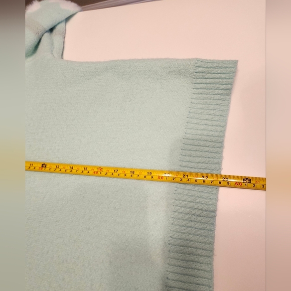 🌈Mint Green Daisy Sleeve Sweater | Super Soft Fuzzy Knit | Cozy Spring Style - Picture 7 of 12